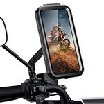 ENONEO Motorcycle Phone Holder Full Waterproof 360°Rotation Motorbike Phone Holder Anti-shake Motorcycle Phone Mount Motorcycle Mobile Phone Case for Moped (Black, L)