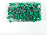 OsoCozy Cloth Diaper Nappy Pins 100 Packs - 100 Stainless Steel Safety Pins with Locking Plastic Heads. Durable, Safe and Cute 2.2 Inches Long (Green)