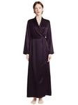 Bella Babe by SK Luxury Long Robe for Women | Premium Satin Robe | Night Robe | Nightdress | Robe Dress | Thick Satin | Long Kimono | Soft Fabric (S, Purple)