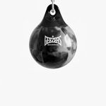 Geezers Marble Pro Water Punchbag – 12", 15" & 18" Water-Filled Heavy Bag, Shock Absorbing, Waterproof & UV-Resistant Hanging Boxing Bag for Accuracy, Power & Head Movement (Black/Silver, S(12")15kg)