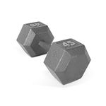 CAP Barbell 45 lb Cast Iron Hex Dumbbell – Single