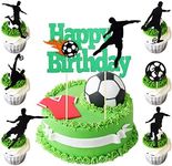 Grevosea 7 Pieces Football Cake Topper, Happy Birthday Football Cake Decorations Soccer Cake Topper Decorations for Boys Birthday Decorations Sports Themed Party Decorations Supplies