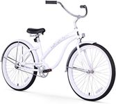 Firmstrong Bella Classic Women's Beach Cruiser Bicycle, Single Speed Bicycle, 26 Inch Wheels, White