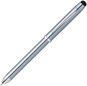 Cross Tech3+ Engraved Refillable Multi-Function Ballpoint Pen with Stylus, Medium Ballpen And Pencil, Includes Premium Gift Box - Frosty Steel