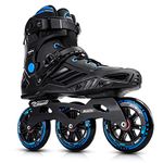 Inline Skates, 3 Wheels 110mm Roller Skates Blades for Adult Women Men, Professional Outdoor Fitness Inline Speed Skates for Unisex (Black & Blue)