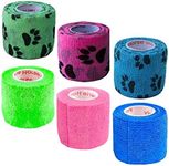 2 inch Vet Wrap Tape Bulk, FDA Approved, Dog Cat Pet Horse Self Stick Adhesive Adhering Bandage Rap Grip Roll, Assorted Colors 6, 12, 18, or 24 Packs (6 Rolls, Assorted 2)