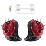 Niukuyu 300DB Super Loud Train Horn for Truck Train Boat Car Air Electric Snail Single Horn 12V Waterproof Motorcycle Horn, Red&black (500001522)