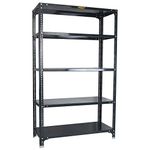 Mil-Nil Prime CRC Sheet 5 Shelf Multipurpose Slotted Angle Rack, 60 x 36 x 15 Inch, 22 Gauge (Grey) 16 Gauge Angles