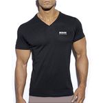 BEBAK Gym Clothes for Men | V Neck Gym Bodybuilding T Shirts Workout Top for MMA, Strongman, Crossfit. (Black 2XL)