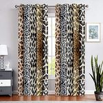 BSPPTI Wild Animals Print Curtain, Room Darkening Thermal Insulated Blackout Leopard Boa Window Drapes with Grommets for Living, Dining, Bedroom, 42"x 84", Set of 2 Panels, CLLSSP6