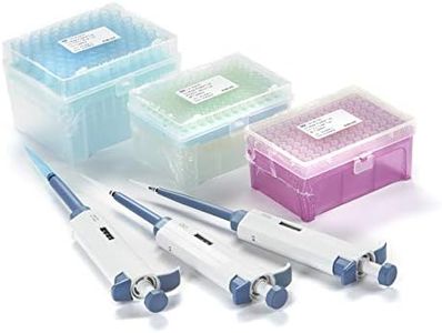 Set of 3 Variable Volume Single Channel Pipettes, Adjustable Pipettors, 0.5-10 µl, 10-100 µl, 100-1000 µl with 3 boxes of sterile pipette tips