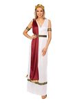 Womens White & Red Greek Goddess Costume Set (Small) - Luxurious Design, Perfect for Themed Parties, Dress Up Events, World Book Day, Cosplay, & More, 8-10