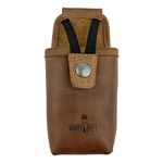 Heavy Duty Hide, Radio Case, Walkie Talkie Belt Holster, Two-Way Radio Carrier, Stores & Clips on Hip for Easy Access, Tactical Accessories, Full Grain Leather, Handmade, Bourbon Brown