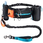 SparklyPets Active Waist Leash for Dog Walking Pack – Hands Free Dog Leash for Medium & Large Breeds – Complete Gear with Phone Holder, Detachable Dog Poop Bag, Dog Treat Pouch, and Bottle Holder