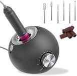 Delanie Professional Nail Drill Machine 35000RPM for Acrylic Nails Gel Polish Electric Nail File Kit Manicure Drill Set for Home and Salon Use with Six Sanding Bands and Drill Bits UK Plug(Wired-Gray)
