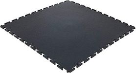 Premium Hard Wearing PVC Garage Floor Tiles (NOT Foam Type) (5 Sq.Mtrs (Smooth Surface), Black)