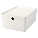 Ikea KUGGIS Box with Lid, White, 26x35x15 cm