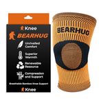 Bearhug Bamboo Knee Support For Women and Men - Knee Brace for Running, Walking, Weight Lifting and Sports with Anti Slip Silicone - Aids Arthritis Pain Relief and Rehabilitation, XL