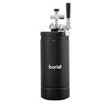 Baridi 3.78L Matte Black Mini Keg Growler UK Style Beer Tap and CO2 Cartridge Holder - DH158