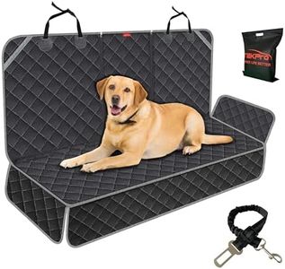 TEKPro Dog Car Seat Cover Pet Backseat Cover Bench Rear Seat Cover for Dogs Back Seat Protector Universal Fit Waterproof Nonslip Compatible for Central Armrest ISOFIX LATCH Seats of Cars SUVs Trucks