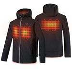 PROSmart Heated Jacket for Men Waterproof Heating Jackets with Battery Pack (Black-with hood, XL)