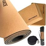 Premium Yoga Set | Natural & Thick Cork Yoga Mat (6mm) | 2 High Density Blocks 100% Cork | Strap | Yoga Bag | Home Gym and Exercise Equipment | Non Slip Mat | Eco Friendly | 5 Essentials | 1 Box