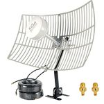 5G Parabolic Antenna 4G LTE 2x2 MIMO Antennas Cellular Outdoor Directional WIFI Antenna Long Range for 5G 4G LTE WiFi Hotspot Modem Router 698-6000MHz 30dBi with SMA TS9 Cable Pole(full kit)