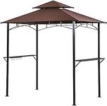 FDW Grill Gazebo 8'x 5' Barbecue Canopy BBQ Gazebo Canopy Tent w/Air Vent Double Vented Roof Tiered Outdoor Large Space Canopy， for Patio and Outdoor Backyard BBQ