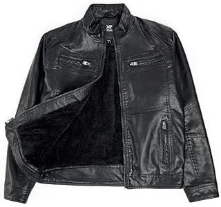 X RAY Teen Faux Leather Jacket for Fall & Winter, Kids Outerwear Coat, Motorcycle PU Leather Jacket for Boys, Black, Small