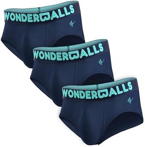 Wonderballs Men's Underwear Classic Briefs - Navy XX-Large, Pack of 3 - Ultra-Soft Breathable Peruvian Pima Cotton & Modal Blend - Mens Underwear Briefs Comfort Fit