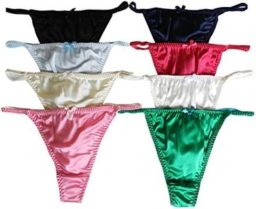 Yavorrs Womens Silk Panties G String Thong Underwear Size S M L XL 2XL (as1, alpha, s, regular, regular, 8 Pack A)
