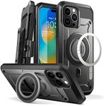 SUPCASE for iPhone 14 Pro Max Case with Stand (Unicorn Beetle Pro Mag), [Compatible with MagSafe] [Built-in Screen Protector & Belt-Clip] Magnetic Protective Phone Case for iPhone 14 Pro Max, Black