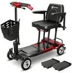 [2026 Upgrade] Aotedor Ultra Lightweight Mobility Scooters for Adults, 36Lbs Foldable Motorized Scooter for Seniors with 2 Lithium Batteries All Terrain Electric Power Scooter Airline Approved