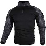 zuoxiangru Tactical Combat Shirt, Ripstop Breathable Multicam Long Sleeves T Shirt for Hunting Military Airsoft (Hm, UK S=Tag L)