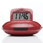 Sonic Alert Digital Alarm Clock - Travel Alarm Clock for Heavy Sleepers - Bed Shaker Alarm Clock - Vibrating Alarm Clock Under Pillow - Battery Operated – Red