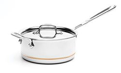 All-Clad 6203 SS Copper Core 5-Ply Bonded Dishwasher Safe Saucepan with Lid/Cookware, 3-Quart, Silver