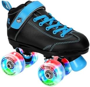 Sure-Grip Sugar & Spice Kids Roller Skates - Durable Vinyl Boot with Comfortable Padding - Features Indoor/Outdoor Light-Up Wheels - Lightweight Nylon Plate & Trucks - Available in Junior Sizes Only