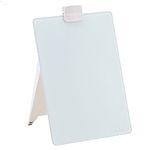 Quartet Infinity Dry Erase Glass Board Desktop Easel with Removable Clip & Marker, Non-magnetic Glass Whiteboard on Stand for Table Desk, Shops, Office, Home, 0.8 x 0.9 feet, 23 x 28 cm, 9 x 11 inches