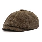 JAOAJ Mens Newsboy Herringbone Flat Cap, Beret Driving Paperboy Hats,Gatsby Ivy Irish Cap Chapeau Hiver Plate Homme