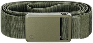 Groove Life Groove Belt Ultra Base Camp Green – Men's Stretchable Nylon Belt with Magnetic Buckle – Adjustable and Comfortable for Golf, Fitness, Outdoor, Hunting, Fishing - X-Small (23-27”)