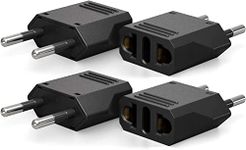 4 Pack US/CA to European Plug Adapter Travel Power Plug Universal Power Jack Wall Plug Converter Input USA/Canada to Europe/Asia, European Outlet Wall Plug Adapter Power Converter