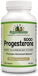 Organic Farms Vitamins Progesterone 5000 - Body glandular System Dietary Supplement, 100% Natural Pills Formula to Balance Hormones, 90 Tablets