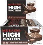 Musashi High Protein Chocolate Brownie Bar, 90 g, 12 Pack