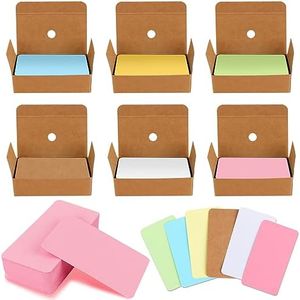 Tarjetas de Papel en Blanco 600 Piezas, RUNEAY 87 * 49mm Papel de Estraza de Colores, Tarjetas de Comunicación, Tarjetas de Palabras, Tarjetas de Papel, Ideales para Aprendizaje, Graffiti, Memoria