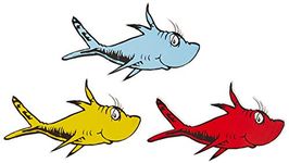 Paper Magic 841218 Eureka Dr. Seuss One Fish, Two Fish Assorted 5-Inch Paper Cut-Outs, Package of 36