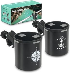 Boat Cup Holder, Marine for Boat Owners, No-Drill Install on Bimini Top Rail or Pole, Universal Boat Accessories for Men, Drink Holder for Pontoon, Jet Ski, Seadoo