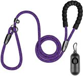 Slip Lead Dog Leash, 6 FT x 1/2'' Heavy Duty Dog Leash for Large Dogs That Pull with Padded Handle & Highly Reflective Threads, No Pull Dog Training Leash for Medium/Large Dog, Purple