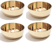 Pure Source India Kansa/Bronze Solid Bowl - 150 Ml, 4 Piece, Gold