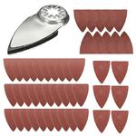 MOVKZACV Finger Sanding Pad, Oscillating Multi Tool Finger Sanding Pads Accessories Kits, Oscillating Saw Sanding Kit Triangle Sanding Pad Polishing Finger Sandpaper Set