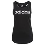 adidas Women's Essentials Loose Logo Tank, Black/White, L